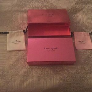 Kate spade 2 boxes 2 small jewelry pouch